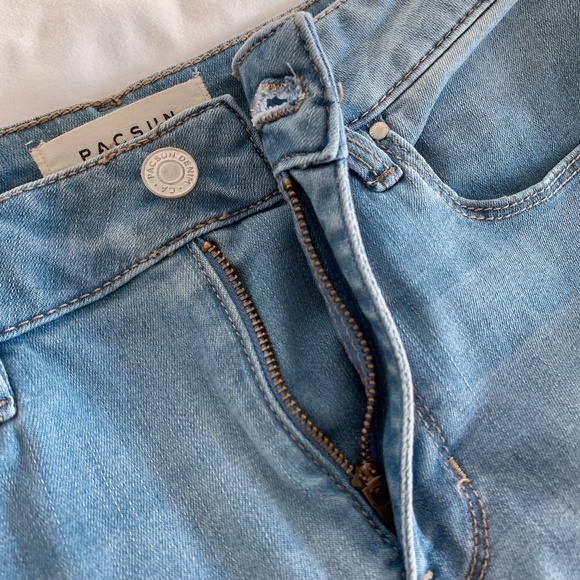 PacSun High Rise Denim Skinny Jeans Size 23 - Light Wash Blue - Picture 6 of 6